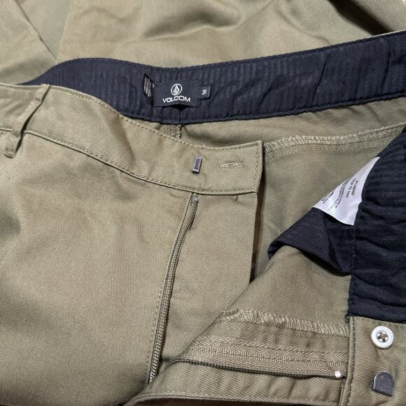 Volcom Women's Chickie High Rise Chino Pants Green Size 31 - Picture 7 of 7